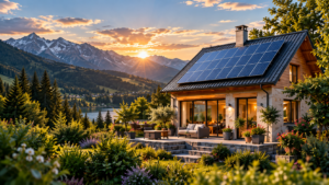Panneaux solaires installés sur une maison individuelle