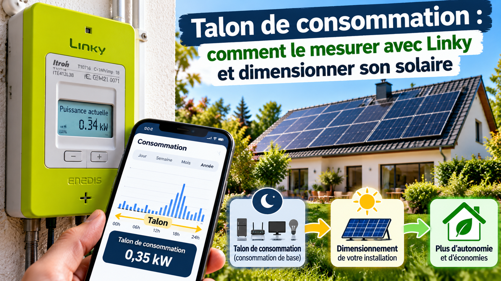 Talon de consommation : comment le mesurer avec Linky et dimensionner son solaire